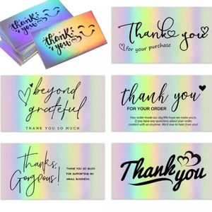 Holographic thank you business cards